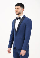 PATRIZIA PEPE Giacca smoking blu da uomo con revrs in raso 5SB661A590 CA57 PATRIZIA PEPE 