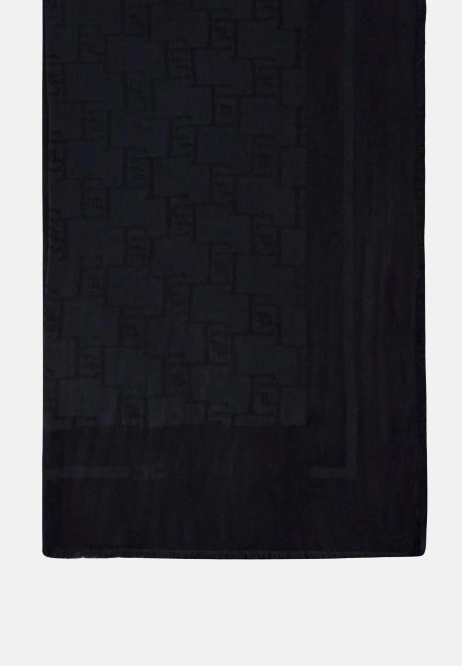 ELISABETTA FRANCHI Pashmina nera da donna con un elegante motivo jacquard del logo SC03F41E2 110 ELISABETTA FRANCHI 