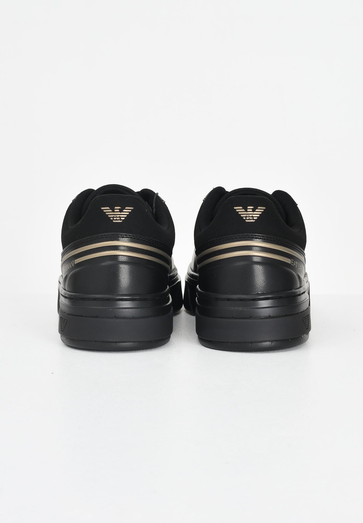 EA7 Sneakers nere da uomo con stampa logo oro 7X000338AF18614 MZ177 EA7 