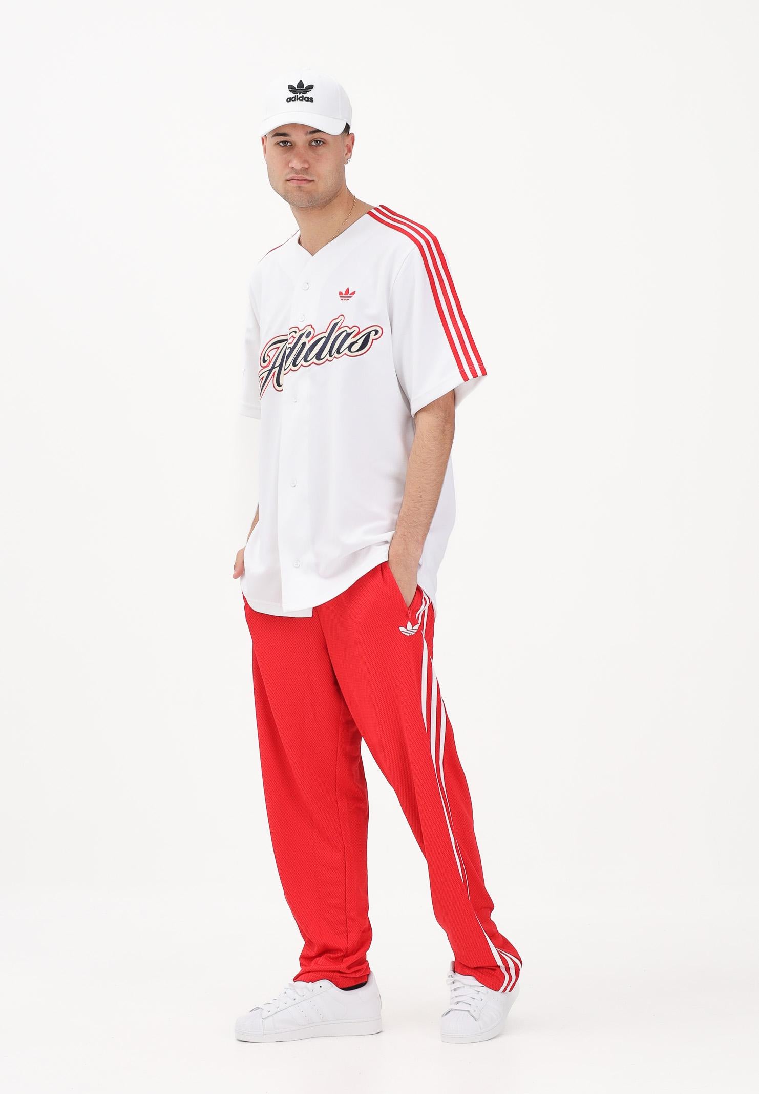 ADIDAS ORIGINALS Camicia a manica corta SUMMER LEAGUE VARSITY BASEBALL bianca per uomo e donna KD6563 . ADIDAS ORIGINALS 