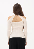 ELISABETTA FRANCHI Maglioncino burro da donna con dettaglio gioiello MK89S61E2 193 ELISABETTA FRANCHI 