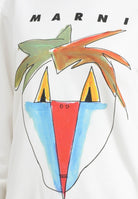 MARNI Felpa girocollo bianca per donna, ragazzi e bambini con grafica Jungle M01573M00V0 0M114 MARNI 