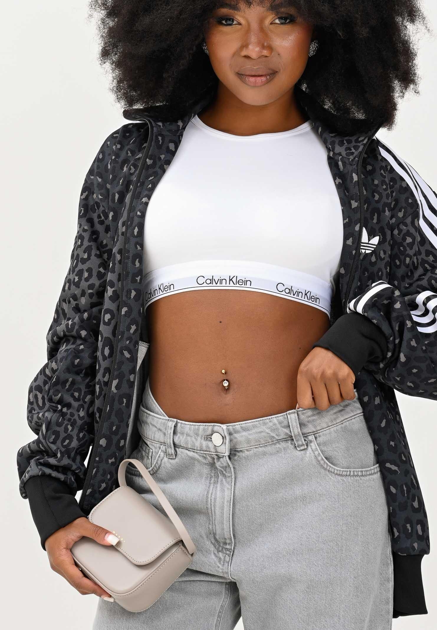 CALVIN KLEIN Top a maniche lunghe bianco da donna con elastico logato LV00QF8600 100 CALVIN KLEIN 