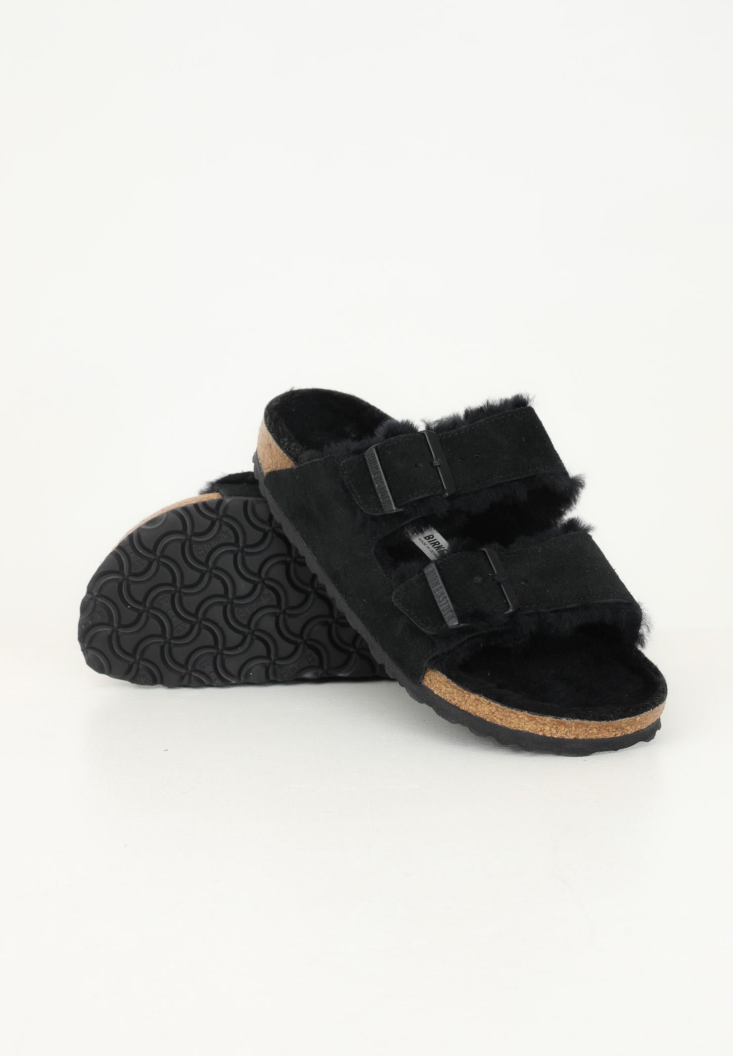 BIRKENSTOCK Ciabatte Arizona Shearling nere per uomo e donna 752663 . BIRKENSTOCK 