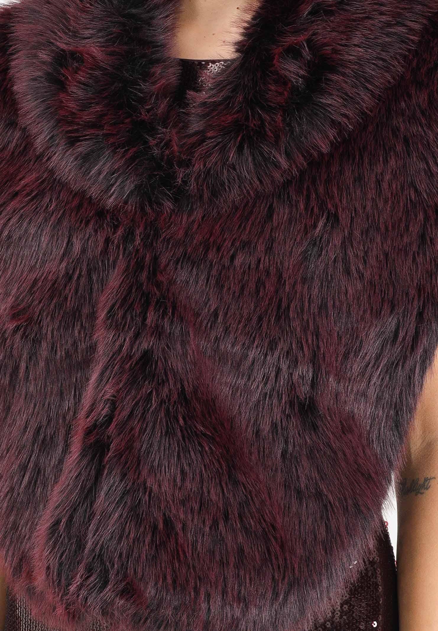 PATRIZIA PEPE Pellicciotto bordeaux da donna 8F0063E072 R871 PATRIZIA PEPE 