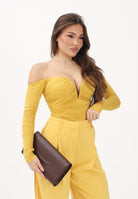 ELISABETTA FRANCHI Body giallo da donna con drappeggi BO01561E2 EV4 ELISABETTA FRANCHI 