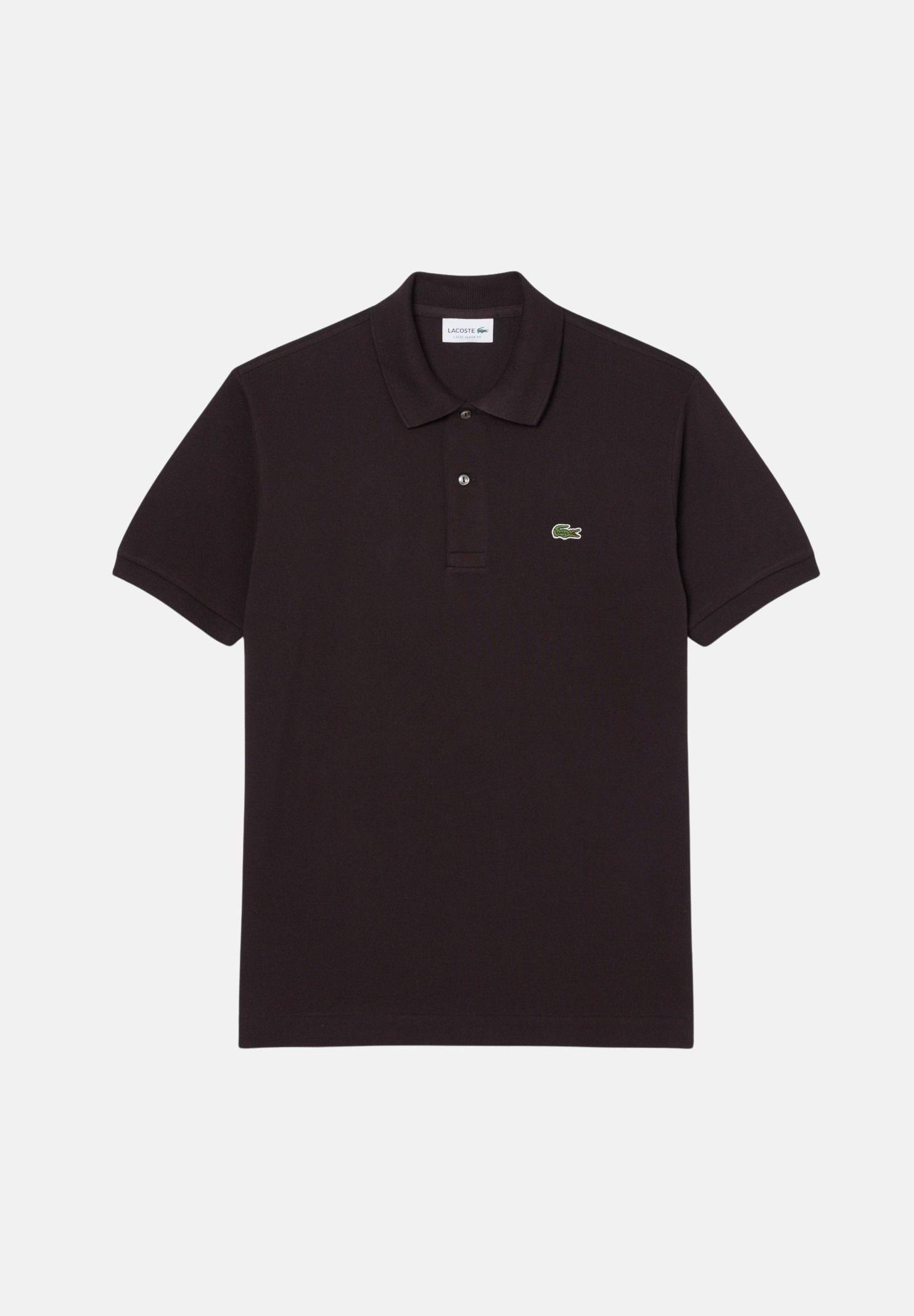 LACOSTE Polo marrone per uomo e donna con patch logo coccodrilo 1212 3LA LACOSTE 