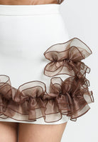 SANTAS Gonna corta CHANTILLY panna da donna<BR/> PV2502 BEIGE SANTAS 