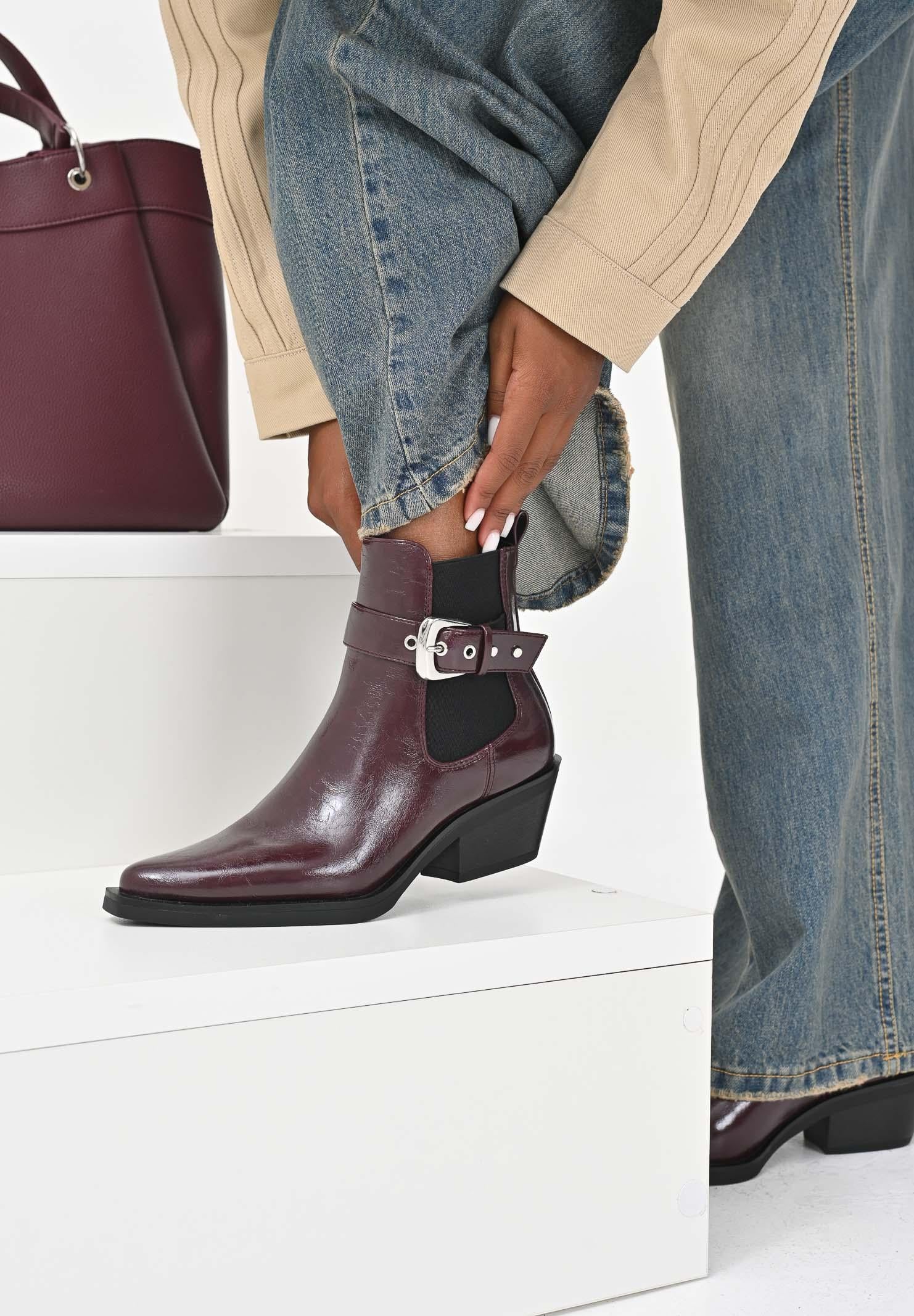 ONLY Stivaletti bordeaux da donna 15356360 Burgundy ONLY 