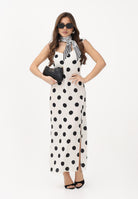 MAR DE MARGARITAS Abito lungo bianco da donna con maxi pois MMABW01540 BI121 Mar de margaritas 