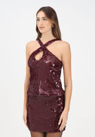AKEP Top elegante bordeaux da donna interamente ricoperto di paillettes CNKD11101 V1 AKEP 