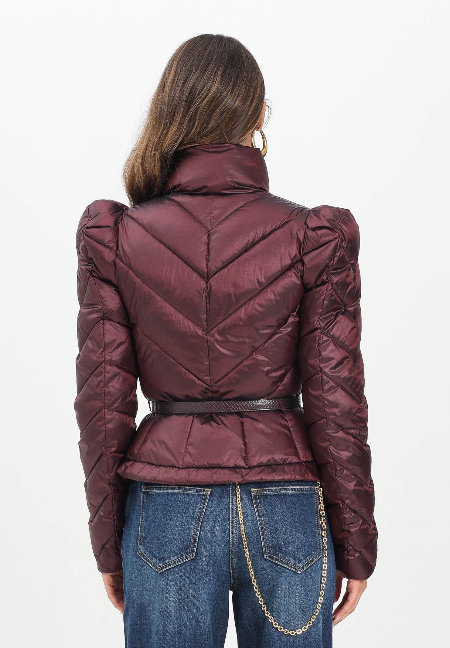 ELISABETTA FRANCHI Piumino bordeaux da donna con baschina PI89Z56E2 EA4 ELISABETTA FRANCHI 