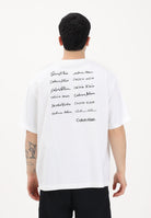 CALVIN KLEIN JEANS T-shirt a manica corta bianca da uomo con logo frontale e stampa sul retro LV04RE828G YAF CALVIN KLEIN JEANS 