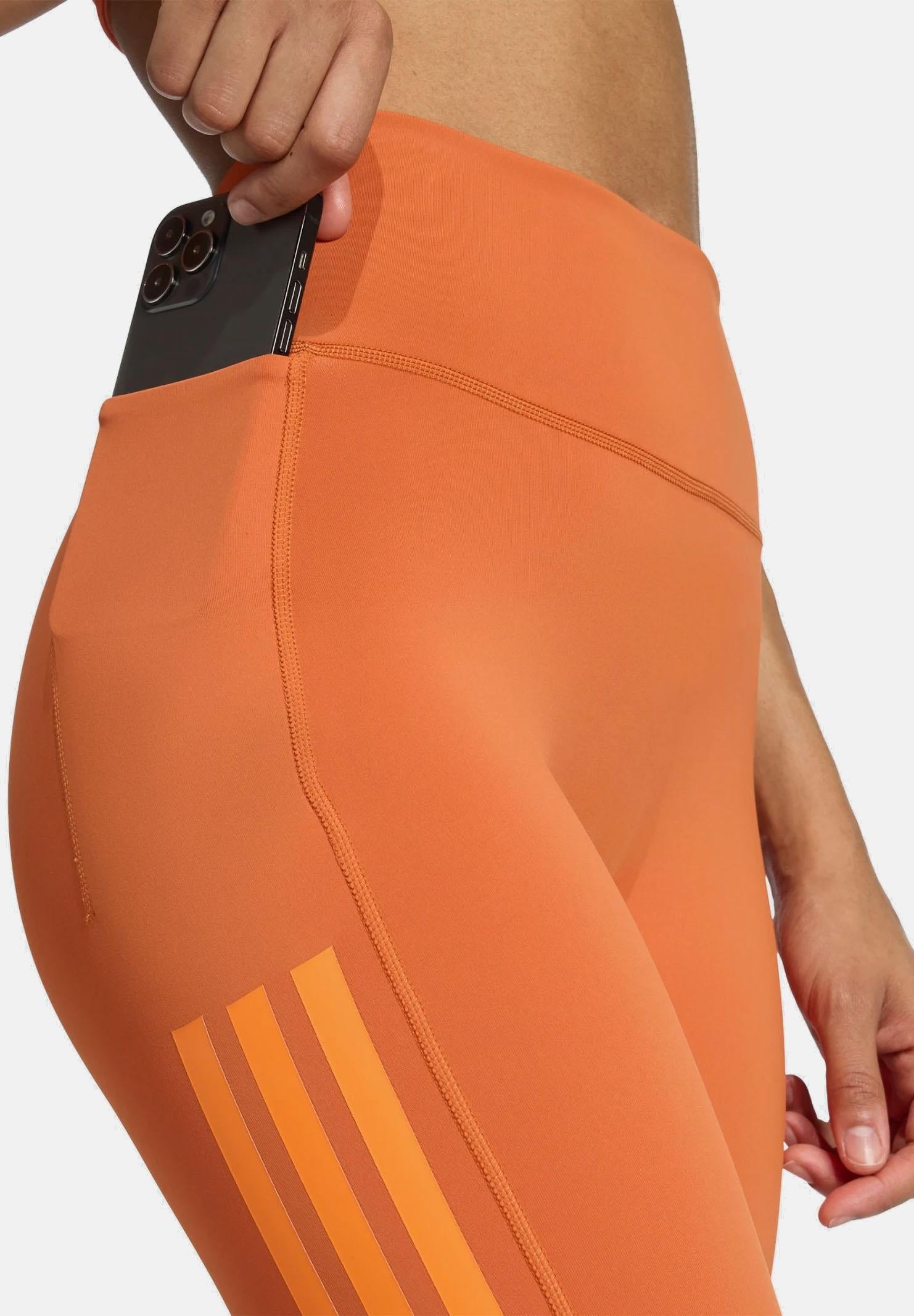 ADIDAS PERFORMANCE Leggings Optime 3-Stripes arancione da donna JZ1058 . ADIDAS PERFORMANCE 