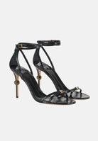 ELISABETTA FRANCHI Sandali neri da donna con tacco gioiello<BR/> SA69L57E2 110 ELISABETTA FRANCHI 