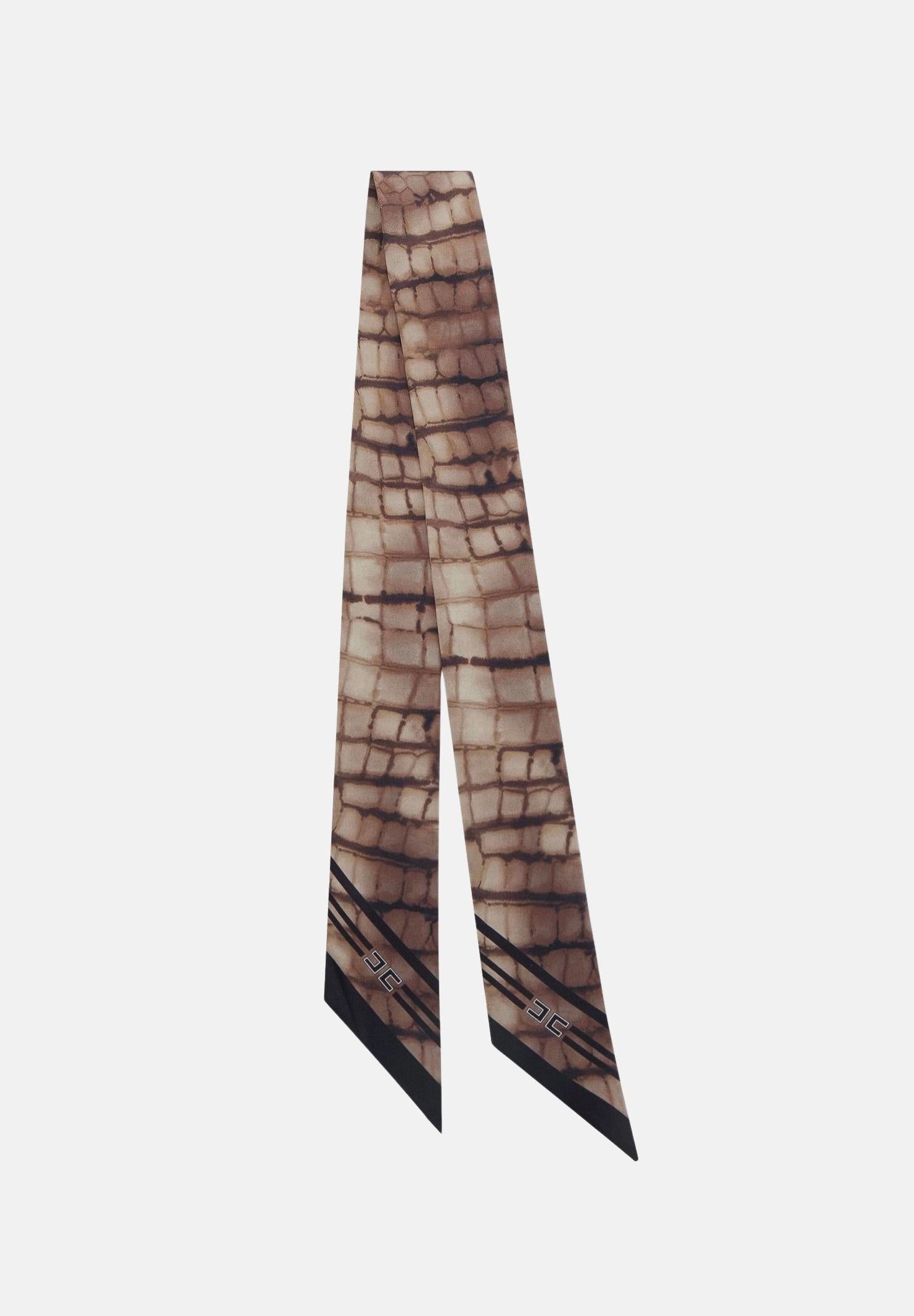 ELISABETTA FRANCHI Foulard cacao da donna in twill di seta FO23L61E2 644 ELISABETTA FRANCHI 