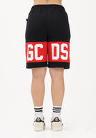GCDS Shorts sportivo nero per donna, ragazzi e bambini con stampa logo Z0UJQL589F004 999R GCDS 