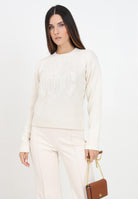 Maglioncino girocollo burro da donna con ricamo logo 200940590002 MASCARPONE LAUREN RALPH LAUREN 