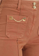ELISABETTA FRANCHI Jeans a vita alta cuoio da donna con dettagli gioiello PJ25D61E2 600 ELISABETTA FRANCHI 
