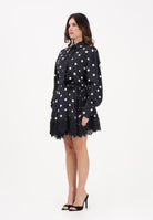 SPORTMAX Abito corto SPXBOSSO nero da donna in tessuto fluido a pois 2612221022600 003 SPORTMAX 