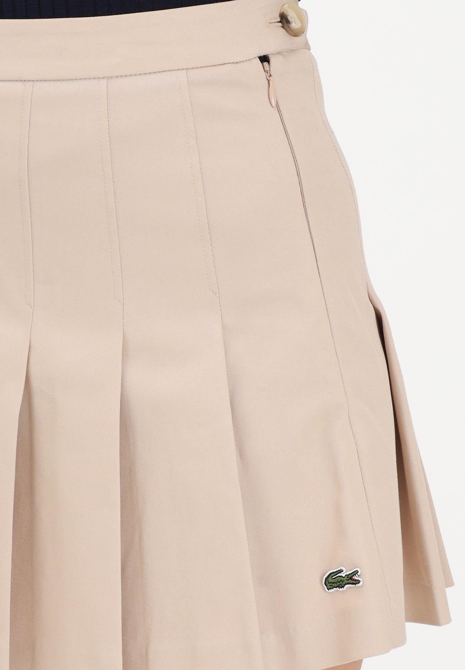 LACOSTE Gonna corta beige da donna con logo JF8001 X6F LACOSTE 