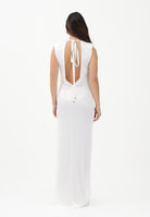 ELISABETTA FRANCHI Abito lungo avorio da donna con spacco laterale ABR2461E2 360 ELISABETTA FRANCHI 