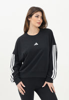 ADIDAS PERFORMANCE Felpa girocollo Essentials 3-Stripes French Terry nera da donna JE0016  ADIDAS PERFORMANCE 