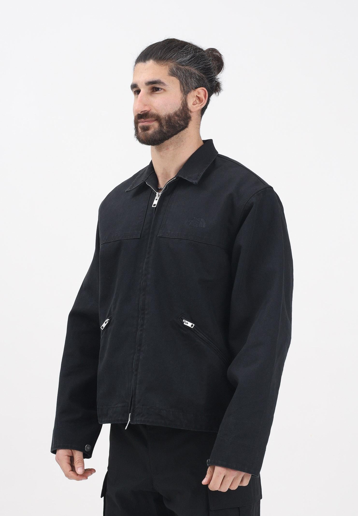 THE NORTH FACE Giubbotto di jeans Cedar Canvas in denim nero da uomo NF0A8B72JK31 . THE NORTH FACE 