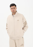 ADIDAS PERFORMANCE Felpa con zip Future Icons 3-Stripes Woven beige da uomo KD5234 . ADIDAS PERFORMANCE 