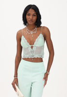 PATRIZIA PEPE Bralette verde acqua da donna in tulle e pizzo 2I0144A602 G632 PATRIZIA PEPE 