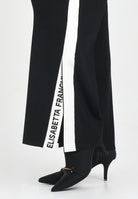 ELISABETTA FRANCHI Pantalone in maglia nero da donna con bande lucide<BR/> KP69S56E2 EF3 ELISABETTA FRANCHI 