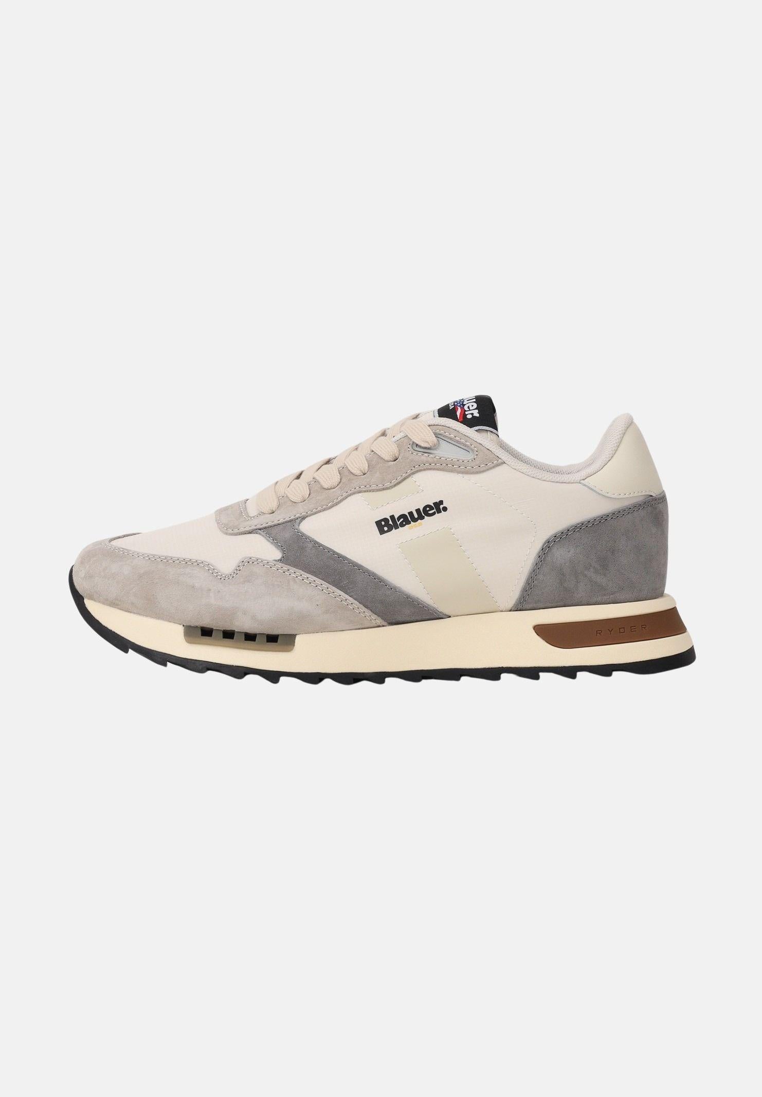 BLAUER Sneakers panna e grigie da uomo con logo S6RYDER01-NYS CRGR BLAUER 