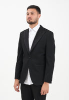 SELECTED HOMME Giacca nera da uomo con collo in raso 16091939 Black SELECTED HOMME 