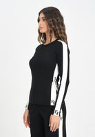 ELISABETTA FRANCHI Maglia a manica lunga nera da donna con bande lucide MK03S56E2 EF3 ELISABETTA FRANCHI 