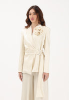 SHIT Giacca crema da donna con spilla fiore SH26007 CR SHIT 
