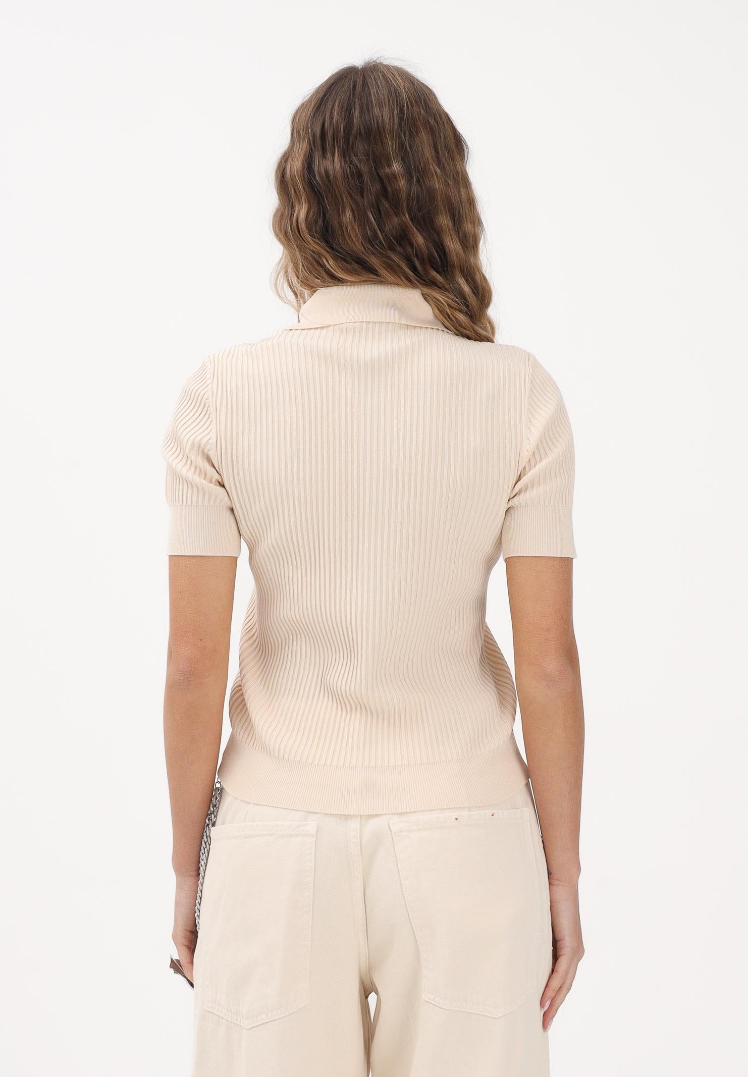 PATRIZIA PEPE Polo in maglia panna da donna con zip 8K0388K300 W409 PATRIZIA PEPE 