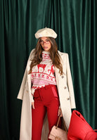 ONLY Maglioncino girocollo panna da donna dal fascino natalizio 15354832 Birch ONLY 