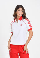 ADIDAS ORIGINALS Polo a manica corta SST Adicolor bianca e rossa da donna JX7804  ADIDAS ORIGINALS 