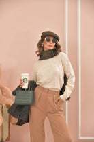 Maglioncino girocollo burro da donna con ricamo logo 200940590002 MASCARPONE LAUREN RALPH LAUREN 