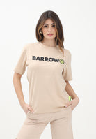 BARROW T-shirt a manica corta beige per donna, ragazzi e bambini con stampa logo S5BKJUTH082 092 BARROW 