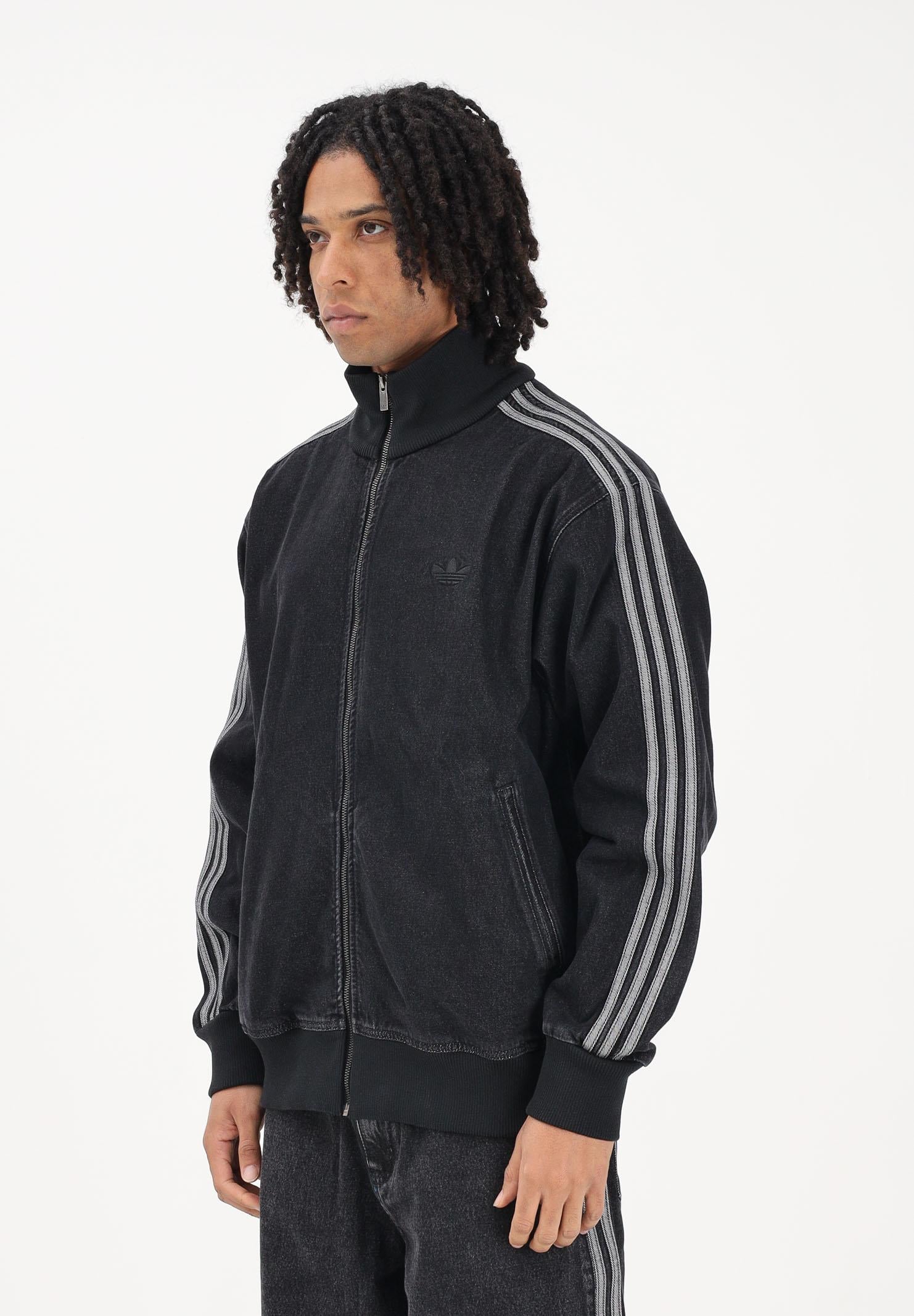 ADIDAS ORIGINALS Men's Adicolor Denim Firebird Jacket in Black