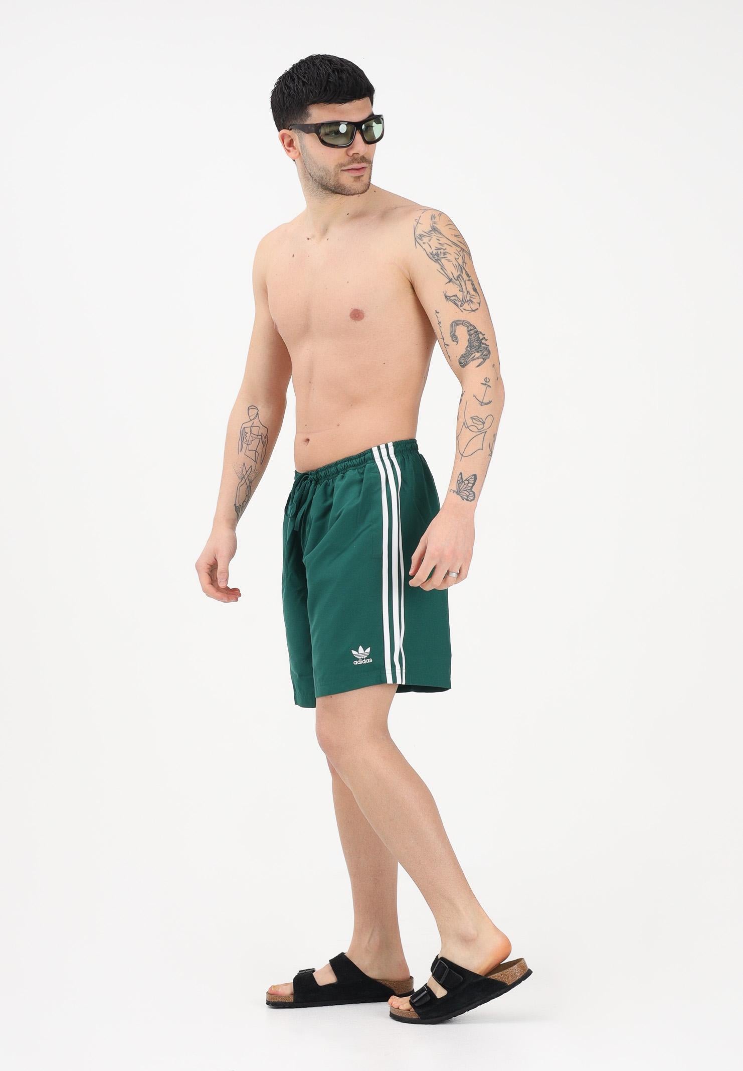 ADIDAS ORIGINALS Shorts mare ADICOLOR 3 STRIPES verde da uomo JZ8477 . ADIDAS ORIGINALS 