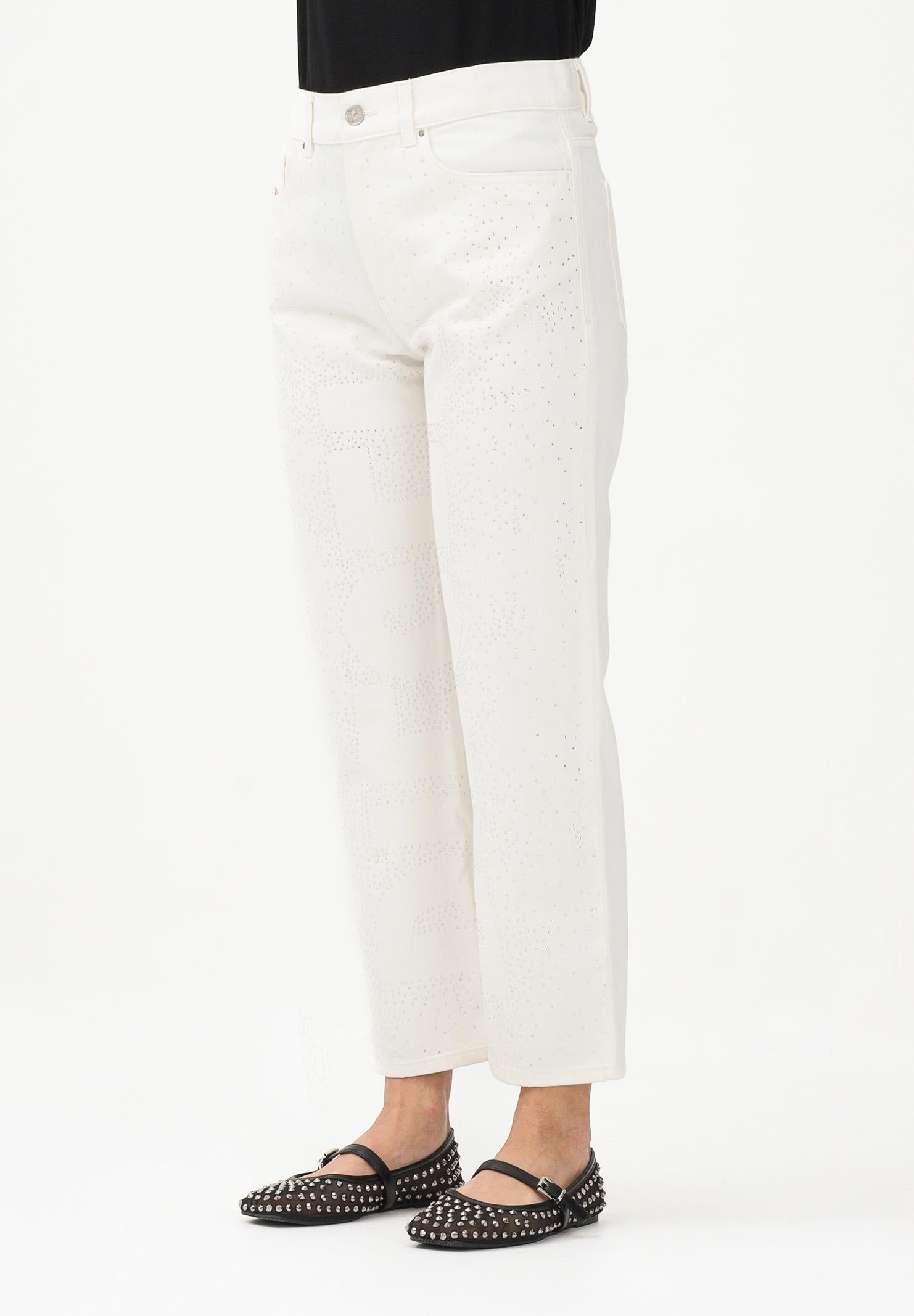 DIESEL Jeans in denim bianco per donna, ragazze e bambine con strass J00817KXBRP K141 DIESEL 