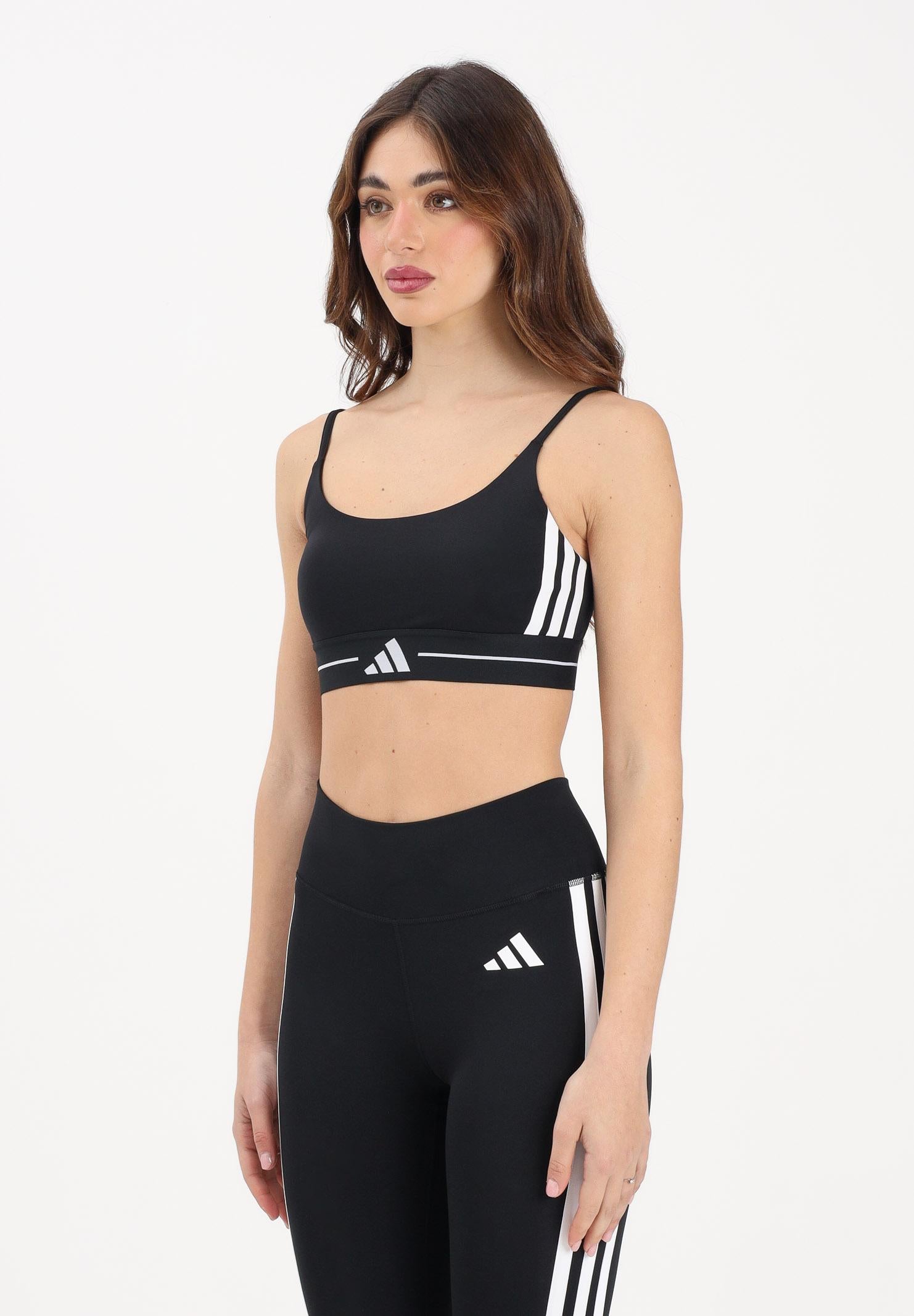 ADIDAS PERFORMANCE Top sportivo Hyperglam 3-Stripes Light Support nero da donna KB3683 . ADIDAS PERFORMANCE 