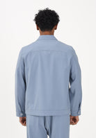 I'M BRIAN Camicia a manica lunga indaco da uomo con tasche GIU3670 IN I'M BRIAN 