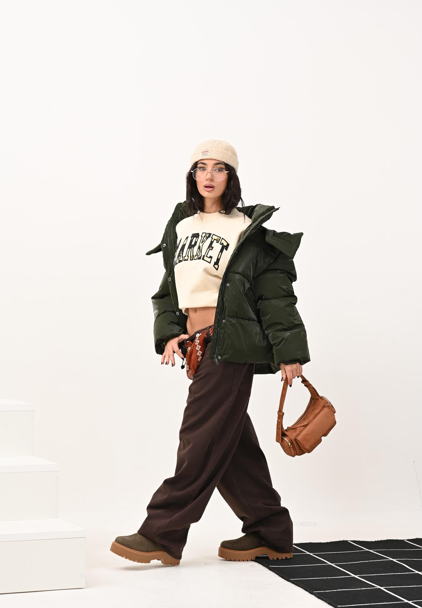 ONLY Piumino verde militare da donna 15351969 Rosin ONLY 