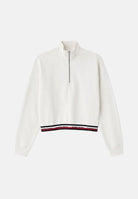 TOMMY JEANS felpa Boxy Quarter-Zip color Ecru, bianco, da donna DW0DW23144 YBL TOMMY JEANS 