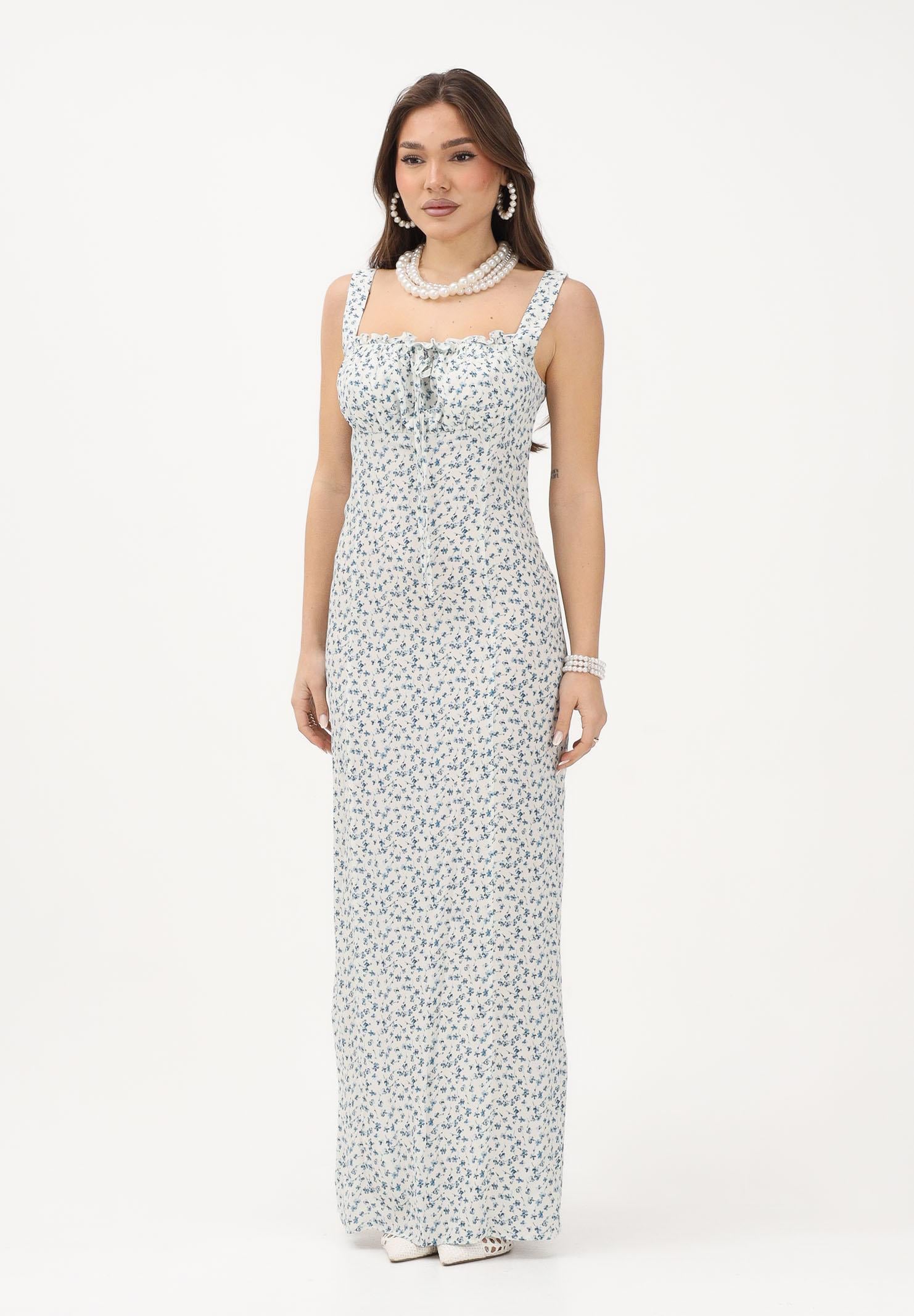 MAR DE MARGARITAS Abito lungo Megan bianco da donna con stampa floreale MMABW01533 BI116 Mar de margaritas 