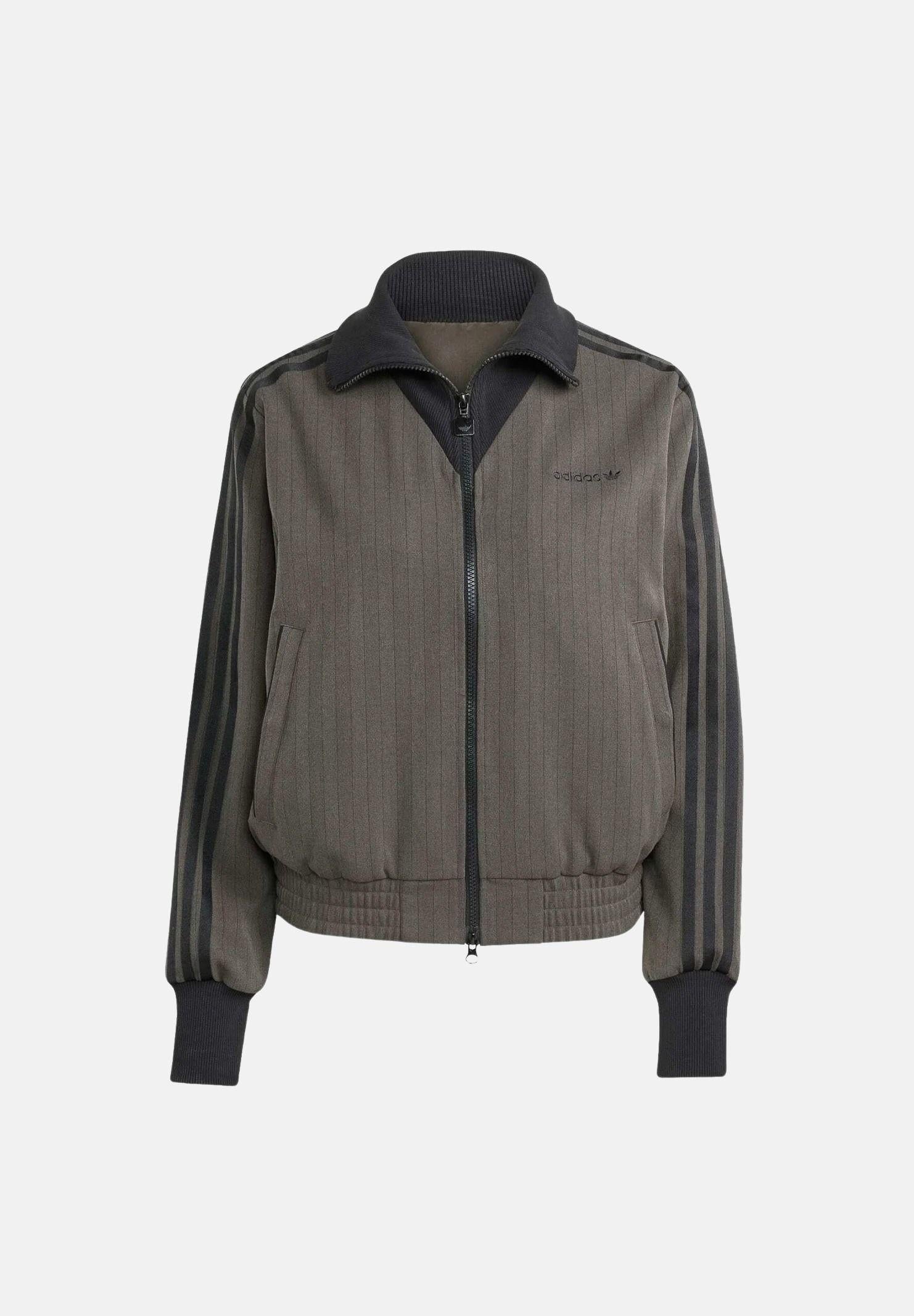 ADIDAS ORIGINALS Felpa con zip verde militare da donna JY3523 . ADIDAS ORIGINALS 