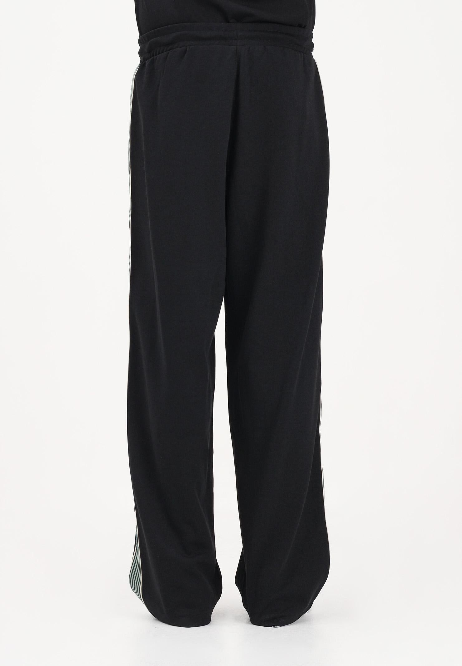EA7 Pantalone sportivo nero da uomo con dettaglio in gros con righe bicolore 7M001509AF12660 UC001 EA7 